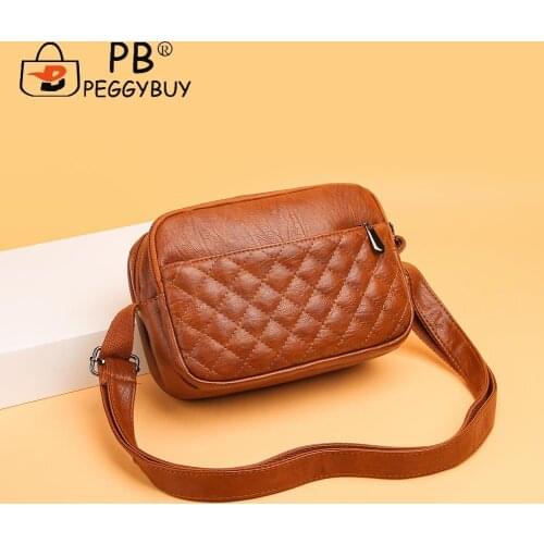 New Fashion Mini Shoulder Bags Lattice Pattern Pure Color Messenger Bag Casual Small PU Leather Handbag for Women