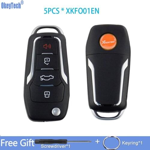 OkeyTech 5pcs/lot XHORSE VVDI Remote Key XKFO01EN Universal Wire Remote Car Key With Panic Xhorse English Version For Ford Type
