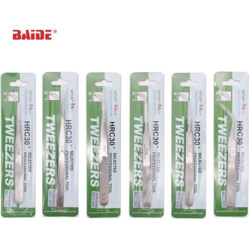 Eyelash Tweezers for Eyelash Extension Tools Genuine VETUS Straight and Curved Tweezers TS Tweezers 120pcs/lot