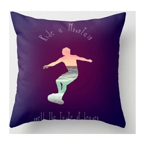 Throw Pillowcase Extreme Sports Surf Riding Skateboard Luxury Printing Square Zippered Pillow Sham Personalized Pillow Case