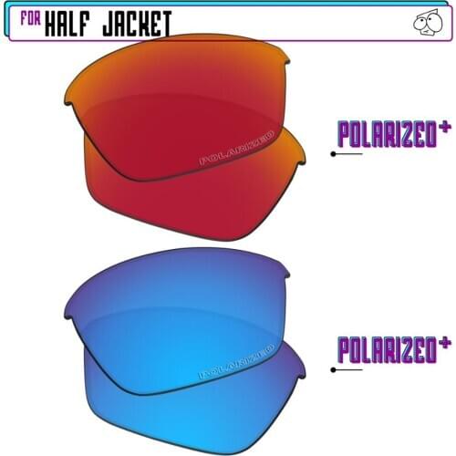 EZReplace Polarized Replacement Lenses for - Oakley Half Jacket Sunglasses - BlueP Plus-RedP Plus