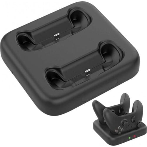 Portable Gamepad Wireless Charger with Dual Built-in Type-C Ports for Xbox Series X/S Controller Wireless Handle Charger