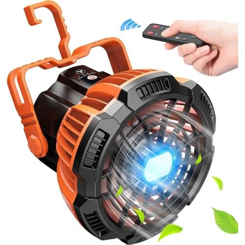 Portable Outdoor Fan Lighting Rechargeable Multifunctional Camping Electric Fan Tent Ceiling Fan Hanging Fan Travel Goods