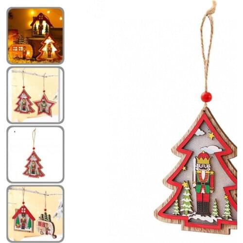 Practical Christmas Falling String Walnut Soldier Light Wood Walnut Soldier Lamp Install Easily for Festival