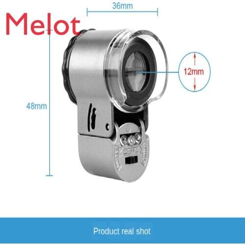 60 Times Magnifying Glass Handheld Light Included High Magnification HD 1000 Microscope Crafts Authenticity of Jewelry 50