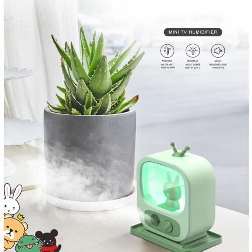 Portable 200ML Humidifier Cute Rabbit Air Humidifier Wireless Driveable TV USB Humidifier Cute Pet Colorful Small Humidifier
