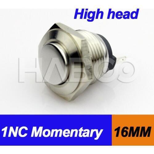 1PCS packing shipping freedia.16mm waterproof switch momentary function 1NC push button switch