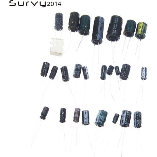 125PCS 25 Species Radial Electrolytic Capacitor Assortment Set 1uF-2200uF diy electronics