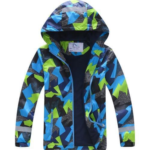 2019 Spring Jacket Girls Boys Casual Windbreaker Jackets Coats Kids Outerwear Sporty with hoodie Clothes Double-deck Waterproof