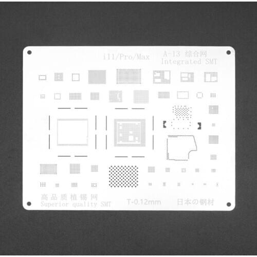 BGA Reballing Stencil Template Groove for iPhone A13 IC Chip for iPhone 11/Pro/Max 2D Planting Stencil