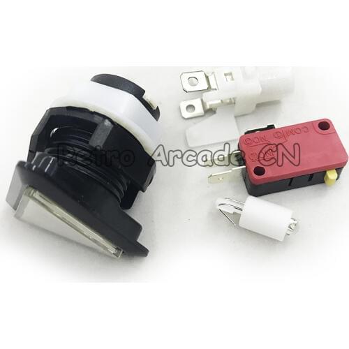 5 Colors Arcade Button 12v Triangle LED Arcade Push Button with microswitch black circle illuminated