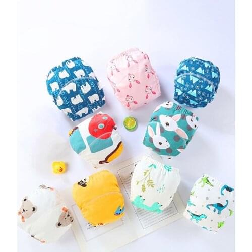 6 Layer Waterproof Reusable Cotton Baby Training Pants Infant Shorts Underwear Cloth Baby Diaper Nappies Panties Nappy Changing