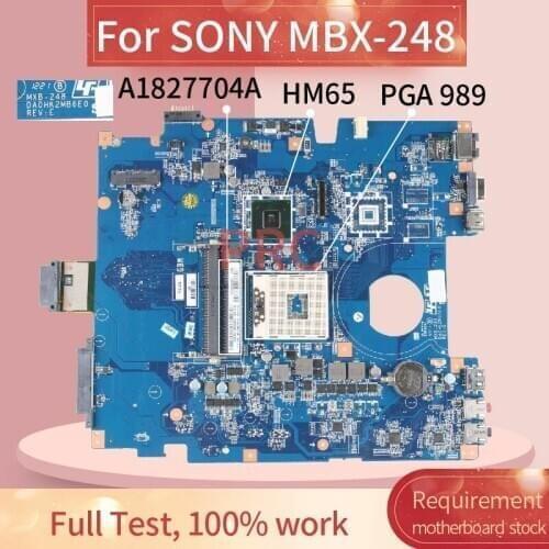 A1827704A For SONY MBX-248 Laptop motherboard A1827704A DA0HK2MB6E0 HM65 DDR3 Notebook Mainboard
