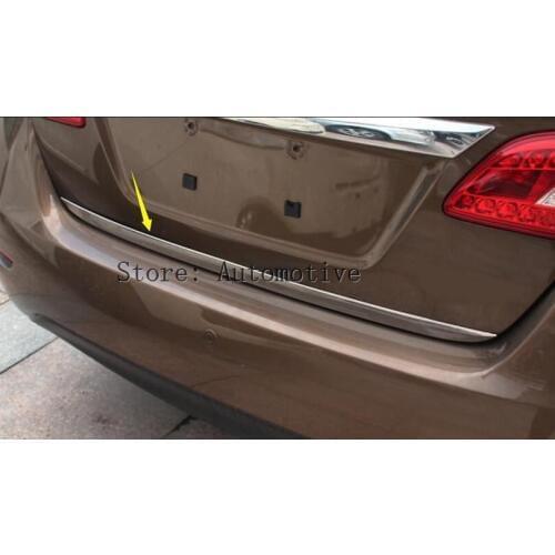 AX Chrome Rear Trunk Tail Gate Door Cargo Cover Trim Molding Styling For Nissan Sentra Sylphy Pulsar 2013 2014 2015 2016 2017