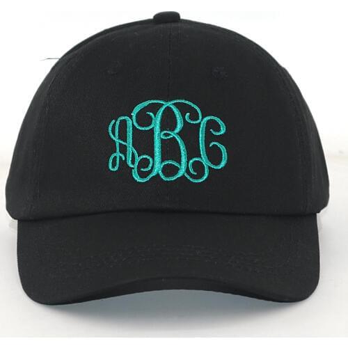 Monogram embroidery strapback baseball cap 100% cotton soft adjustable dad hats men women fashion sports casual caps