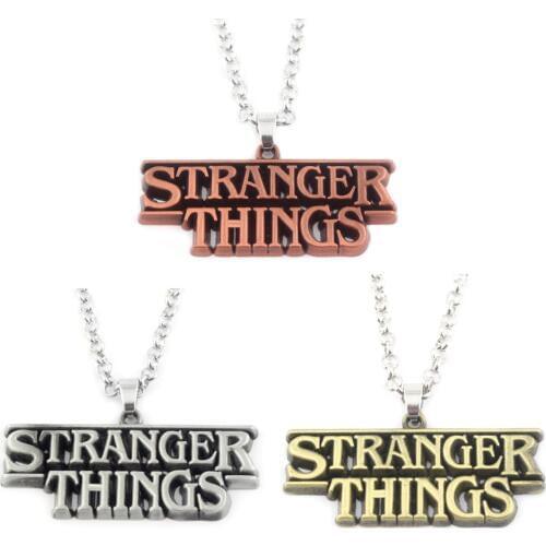 SG Movie Stranger Things Letter Necklace Alphabet Light Wall Monster 11 Pendant Necklaces Women Men Halloween Cosplay Jewelry