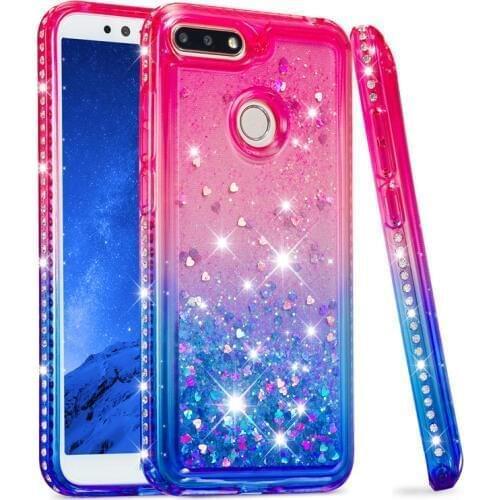 Huawei Y6 Prime 2018 ATU L31 Case Diamond Glitter Shiny Silicone TPU Case For Huawei Honor 7A Pro Liquid Dynamic Quicksand Cover