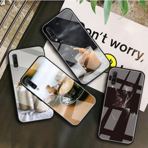 Art Delicious Coffee Tempered Glass Case For Samsung Galaxy A 10S 10E 20S 20E 30S 40 50S 60 70 80 90 6 7 8 Shell