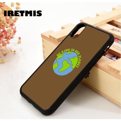 Iretmis 5 5S SE 6 6S TPU Silicone Rubber Phone Case Cover for iPhone 7 8 Plus X Xs 11 12 MINI Pro Max XR Be Kind To Our Planet