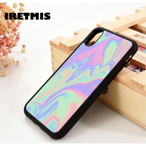 Iretmis 5 5S SE 6 6S Soft TPU Silicone Rubber phone case cover for iPhone 7 8 plus X Xs 11 Pro Max XR Trippy Tie Dye
