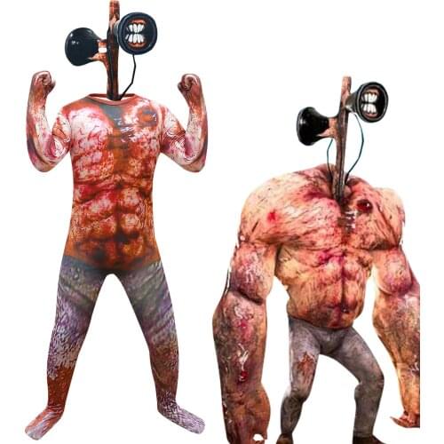 Kids Siren Head muscle Cosplay Costume with Mask Boys Girls Anime Funny Party Bodysuit Halloween Carnival Fancy Dress Jumpsuits