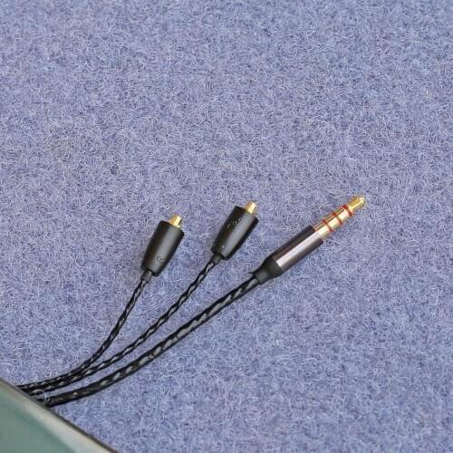 DIY 3.5mm Detachable MMCX Earphones Cable with Microphone Upgraded Expansion MMCX Pin Audio Cable 120cm