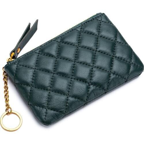 New Designer Mini Coin Purse Pouch Small Change Wallet Sheepskin Genuine Leather Girls Bags Fashion Brand Key Chain Coin Bag