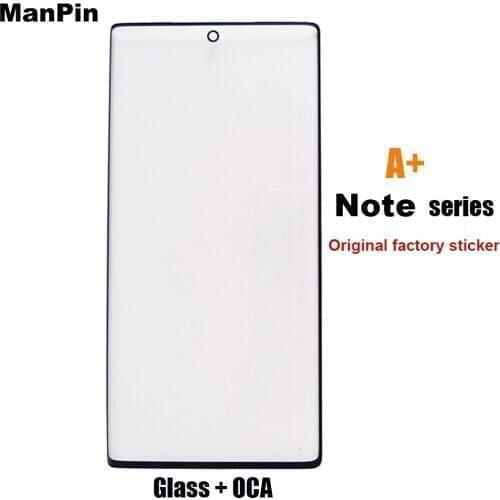 For Samsung Note10 Plus 9 8 Glass with OCA Original Adhesive Film LCD Touch Screen Display Front Panel Lens Mobile Phone Repair