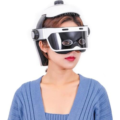 Alwafore Electric Heating Head Massage Automatic Air Pressure Vibration Neck Massager Helmet Muscle Stimulator Health Care