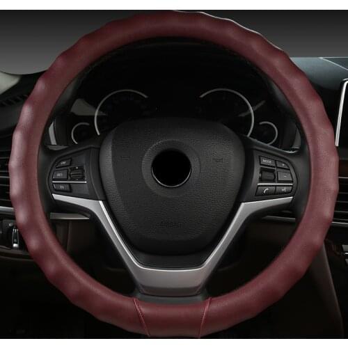FeKoFeKo 38CM Universal Leather Car Steering Wheel Cover For Toyota Corolla Avensis Yaris Rav4 Hilux Auris 2013 2014 2015