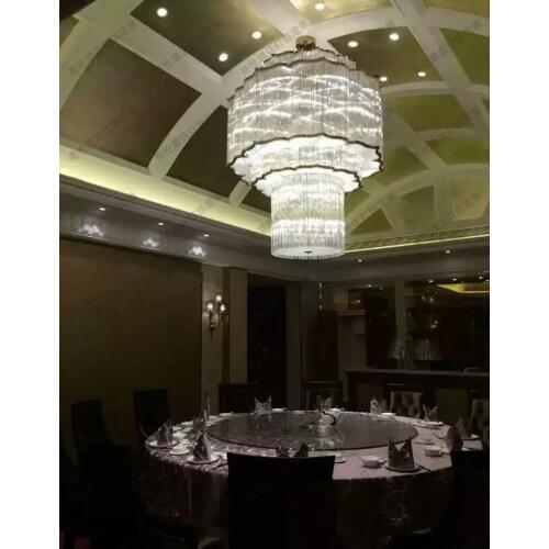 Hotel Lights Lobby Lights Club Lights Hall Sales Department Lighting Customized Headlights Three-layer Crystal Light Round