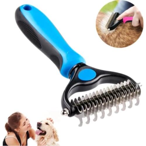 Pet Dog Cat Comb Brush Double Side Pet Products Comfortable Handle Grooming Tools For Matted Long Hair Curly Pet