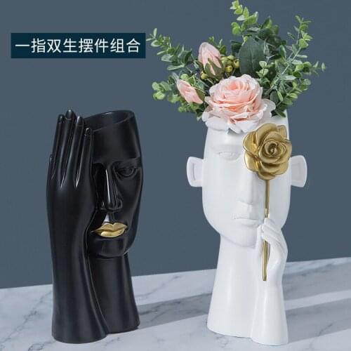 Artistic vase tabletop furnishing creative living room flower arrangement dryer Nordic light luxury office decoration