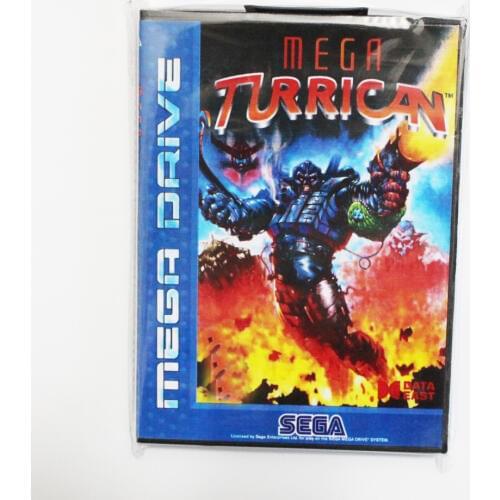 Mega Turrican Game Cartridge 16 bit MD Game Card With Retail Box For Sega Mega Drive