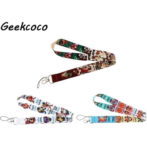 J2293 Cartoon Monster keychain Accessories Safety Breakaway Mobile Phone ID Badge Holder key Strap Neck lanyard Camera