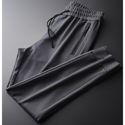 Classic Grey Male Pants High Quality Autumn Drawstring Casual Mens Trousers Fashion Slim Fit Elastic Waist Sport Man Pants 4XL