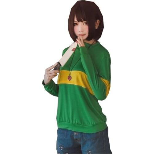 Undertale Cosplay Chara / Frisk Cosplay Costume T-shirt Hoodies Coat Shorts Knife Shoes Game Cosplay Costumes Necklace