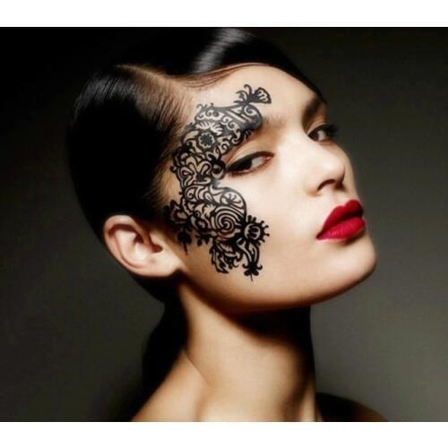 Face Beautifully Patterned Stickers Flower Lace Eye Makeup Halloween Masquerade Party Fashion Sexy Tools Reusable