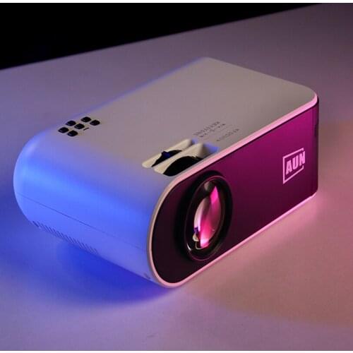 AUN family MINI Projector W18, Optional Wireless Sync Display For Phone, LED Proyector for 1080P 3D Video Beamer