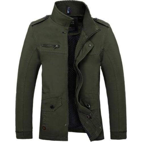 Men Army Military Jacket Male Washing 100% cotton leisure jacket Mens Autumn Winter Casual Coats Plus siz 4XL Jaqueta Masculina