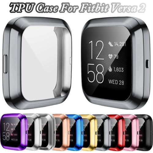 Soft TPU Flexible Replaceable Watch Case for Fitbit Versa 2 Full Screen Protective Cover Thin Light High Quality Bumper Shell