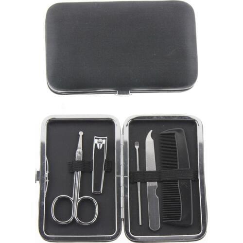 12*7cm Soft Case Pro Manicure Set Kit Tool Include Nose Ear Hair Scissor Nail Clipper Earpick Curette Metal Nail File Brush Comb