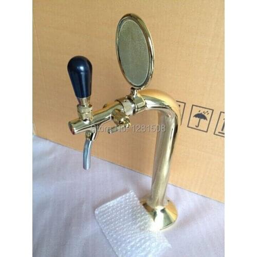 New One tap Cobra design beer tower golden brass material PVD plated beer tower with cooling lines fro homebrew