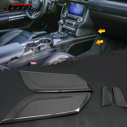 Carbon Fiber Car interior trim Gear Shift Side Center Console Trim Panel Cover For Ford Mustang 2015 2016 2017 2018 2019 2020