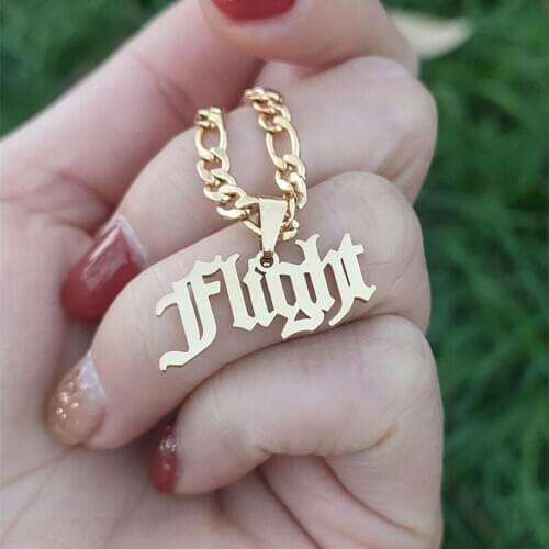 Personalized Gold Figaro Chain Stainless Steel Old English Name Necklaces For Women Men Gifts Custom Jewelry BFF Bijoux Femme