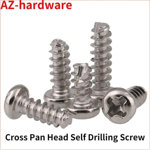 GuHua Phillips Round Head Cutting Tail Self Tapping Screws PT Nickel Plated Cross Pan Head Self Drilling Screw M2M2.6M3 500pcs