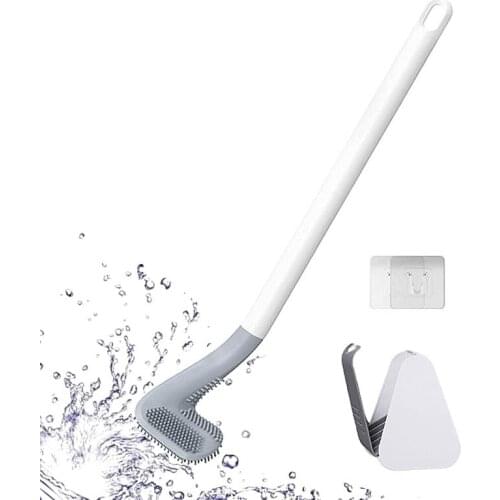 TPR Silicone Bristles Toilet Brush and Drying Holder for Bathroom Storage and Organization Bathroom Cleaning Tool WC Accessories