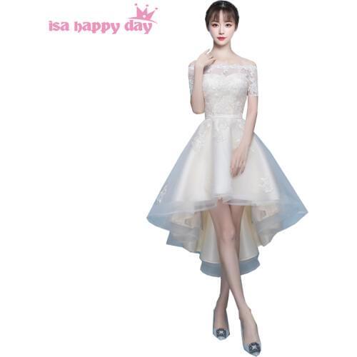 Formal elegant bridemaids dress bridesmaid girl dresses bride maid gowns modern red gown high low with sleeves under 100 H4142