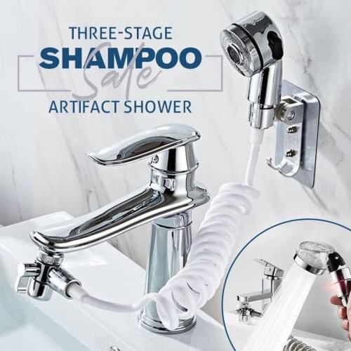 Three-stage Shampoo Artifact Shower Multifunction Faucet Extension Shower Set External Shampoo Artifact Single Cut Diverter