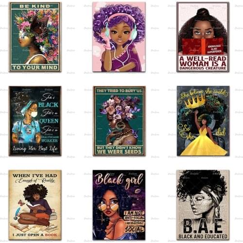 In A World Full Of Princesses Be A Black Queen Poster,Black Women Canvas,Afro Queen Wall Art, Afro Women Home Decor Prints Gift